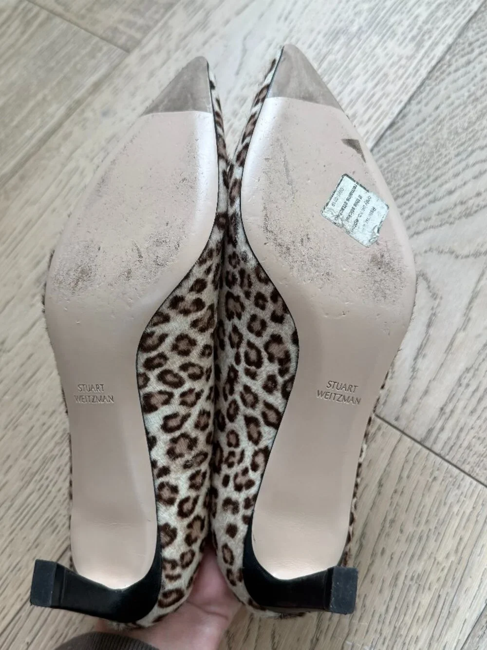 Stuart Weitzman Ponyhair Animal Print Mules Size 6.5